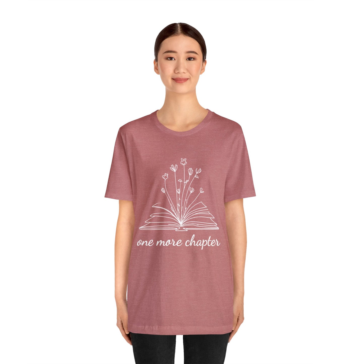 One More Chapter Shirt Librarian T-Shirt for Teachers and Professors Bookish Top for Her Flowers and Books Lover Cute Graphic Tee