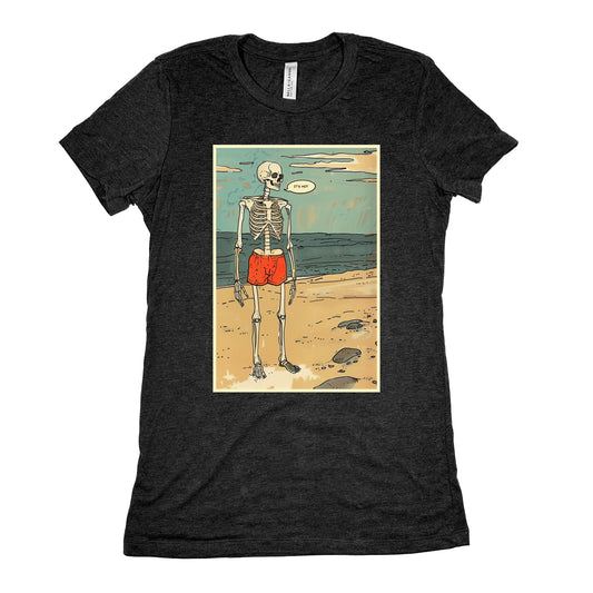 'Beach Skeleton' Womens T Shirt