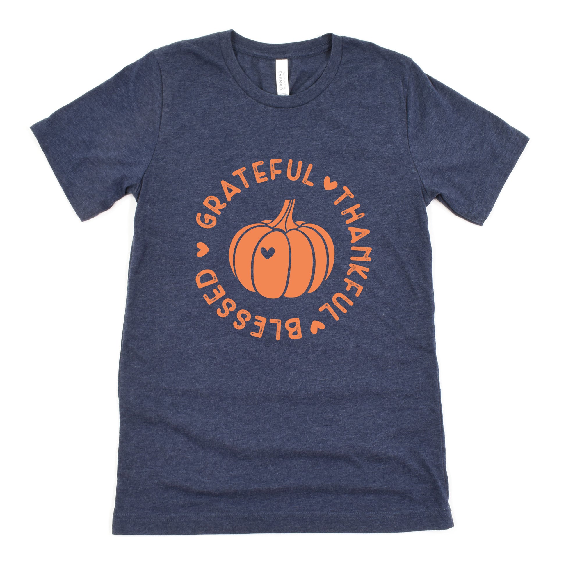 Funny Heather Navy Grateful Thankful Blessed Shirt Sarcastic Thanksgiving Tee