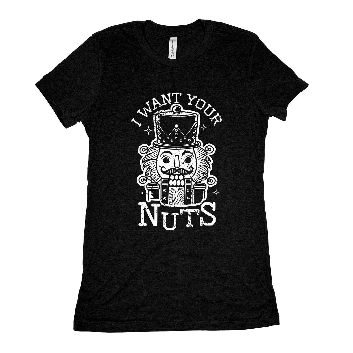 Funny Black I Want Your Nuts Womens Tee Sarcastic Christmas Tee