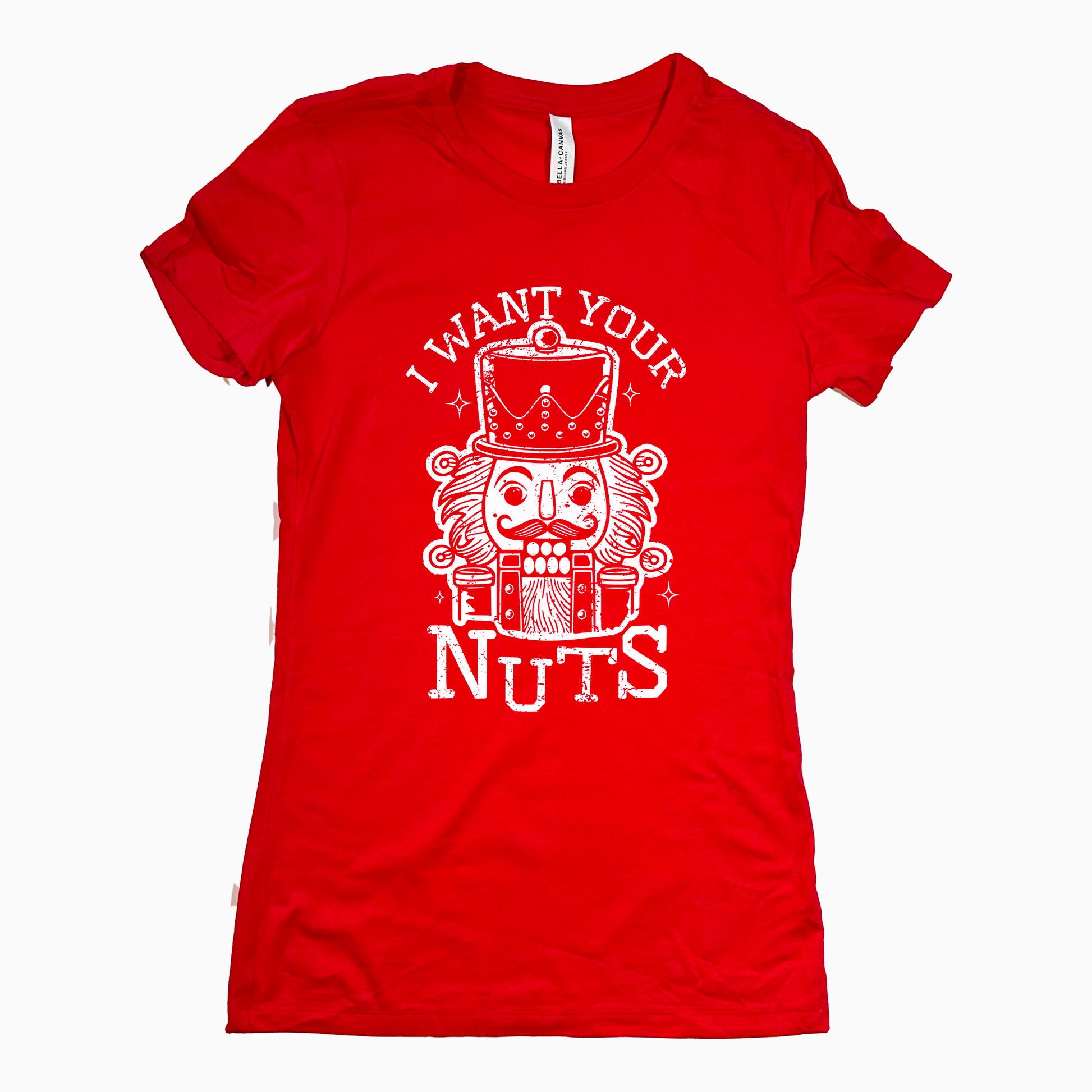 Funny Red I Want Your Nuts Womens Tee Sarcastic Christmas Tee