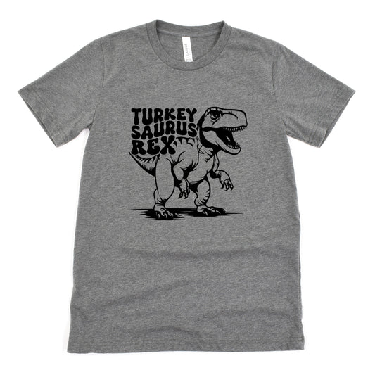 Funny Deep Heather Turkeysaurus Rex Shirt Sarcastic Thanksgiving Tee